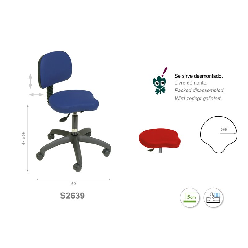 S2639 - TABURETES / SILLAS - Ecopostural