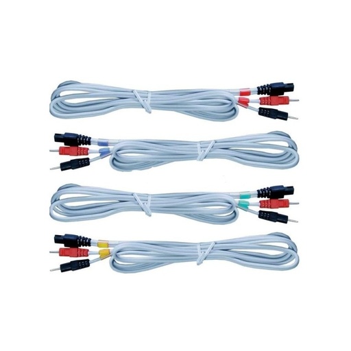 Kit 4 Cables COMPEX 6 PIN Conector Banana