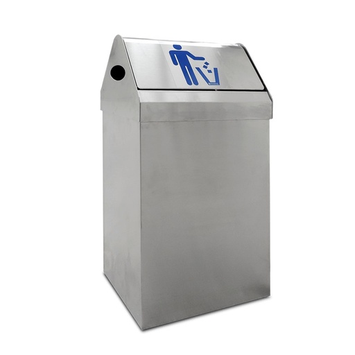 PAPELERA BASCULANTE 44L INOX