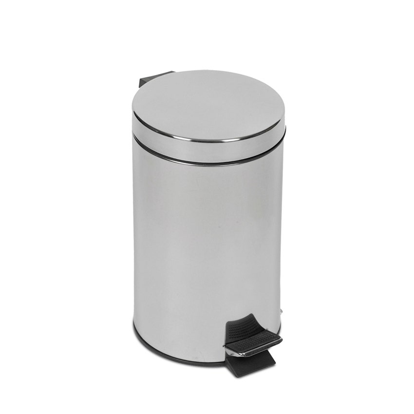 Papelera INOX con tapa y pedal mecánico